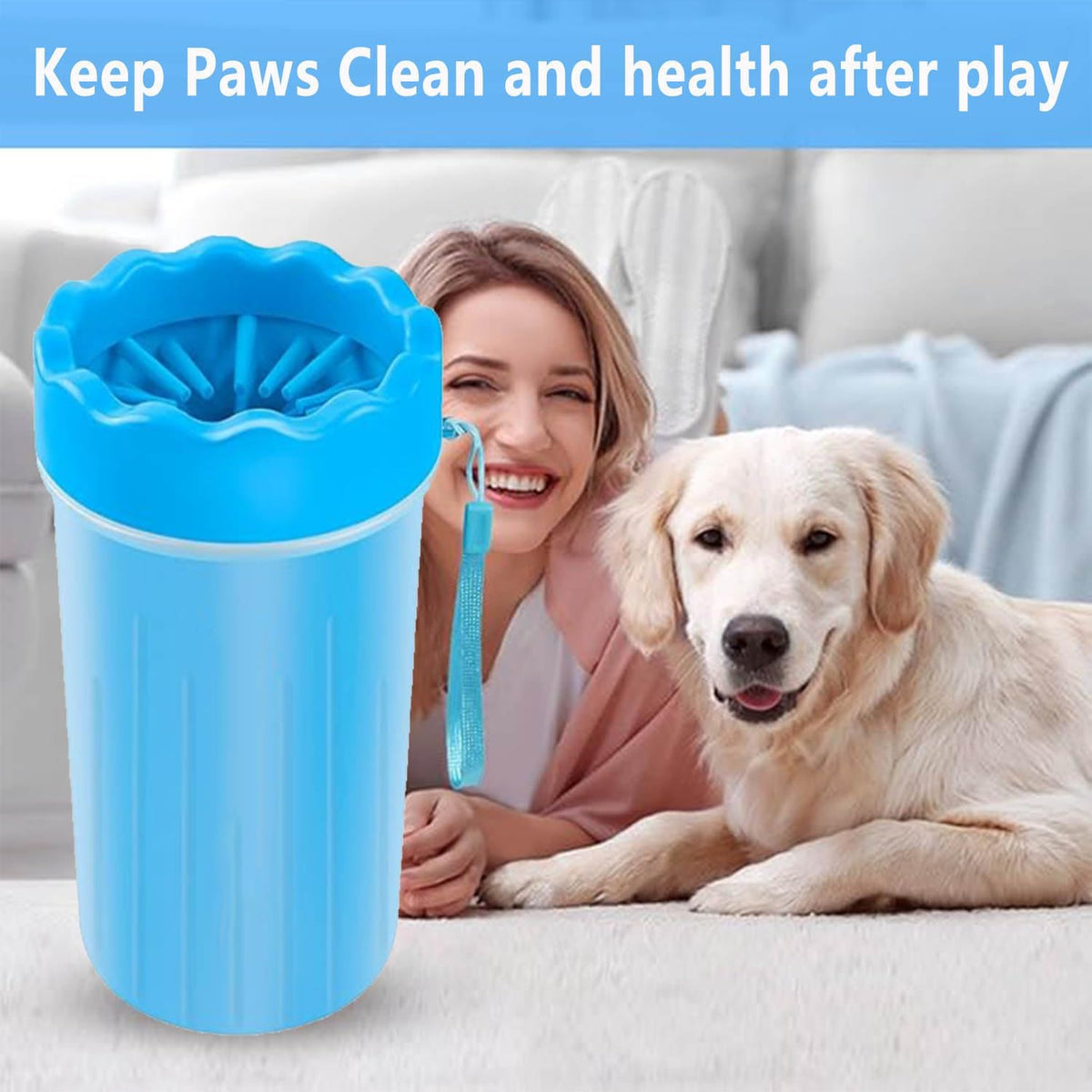PawClean Pro – Portable Dog Paw Washer Cup (Towel + Brush Included)