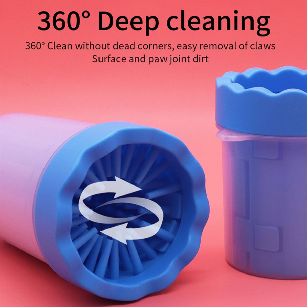 PawClean Pro – Portable Dog Paw Washer Cup (Towel + Brush Included)