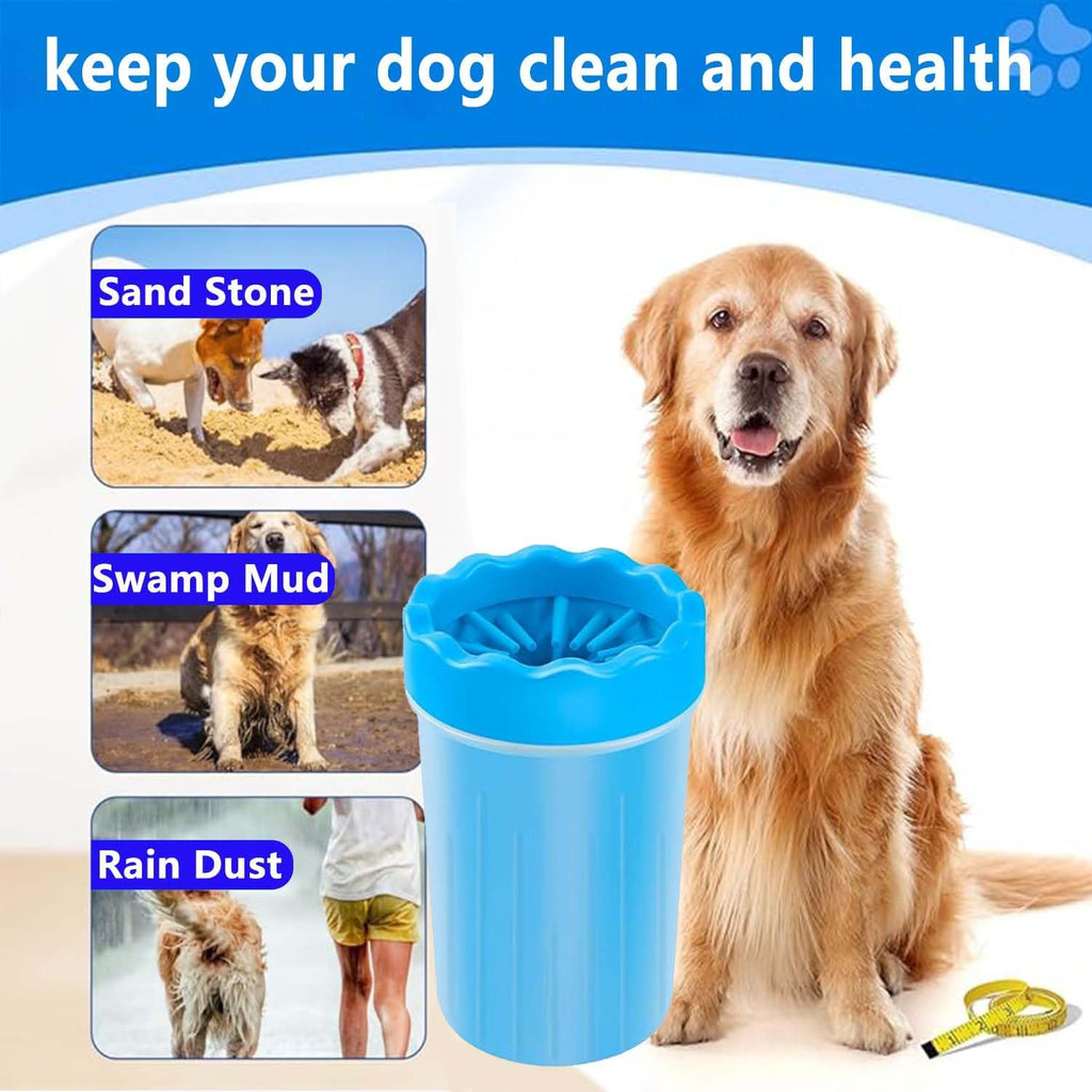PawClean Pro – Portable Dog Paw Washer Cup (Towel + Brush Included)